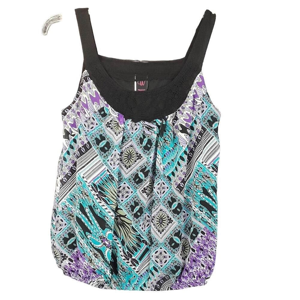 Wrapper Floral Tank Top Blouse Size Medium